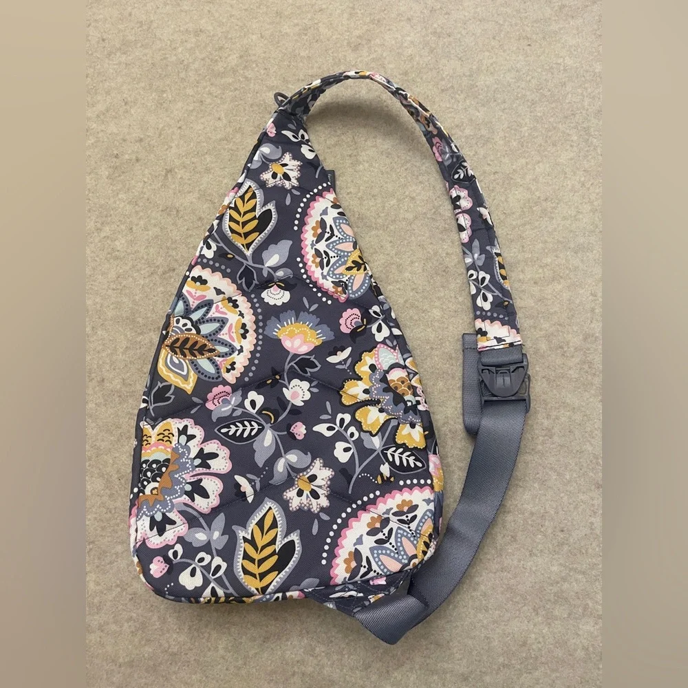 Vera Bradley Gray Floral Sling Backpack